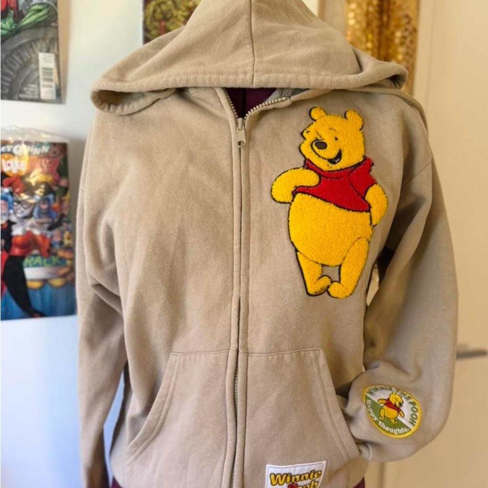 Winnie the Pooh Disney Tan Zip Up Hoodie